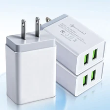 1/2/4x 2 USB Port Home Wall Charger 2.4A Power Adapter Phone Fast Charge US Plug
