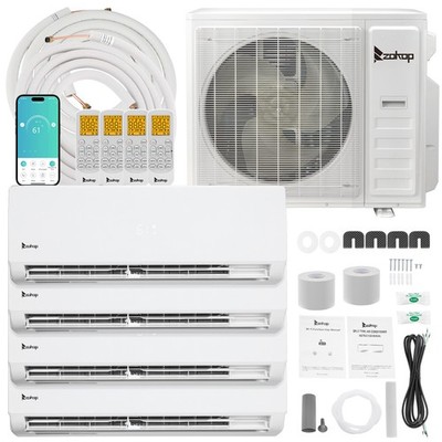 38000BTU Quad Zone Mini Split Air Conditioner & Heat Pump - 4 x 9000BTU 20 SEER2