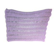 Hand knitted Baby Blanket, Light Pink, Baby Girl, Chevron/Feather  Fan