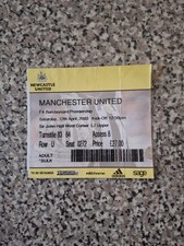MATCH TICKET PREMIER LEAGUE NEWCASTLE UTD V MAN UTD 12th apr 2003