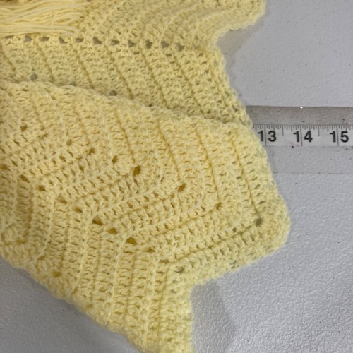 Handarbeit Kleinkind Mädchen gelb gehäkelt offen Cardigan Pullover Kurzarm Krawatte - Bild 5 von 5