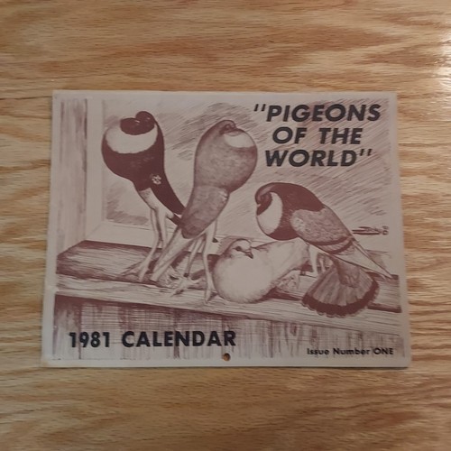 Vintage Issue One 1981 Pigeons of the World Diane Jacky 12 Month Wall Calendar