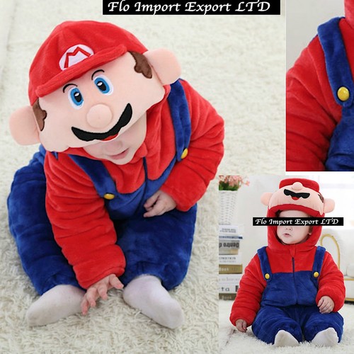 Super Mario Costume Carnevale Calda Tuta Bambino Baby Boy Costume Onesie  SMAR01 | eBay