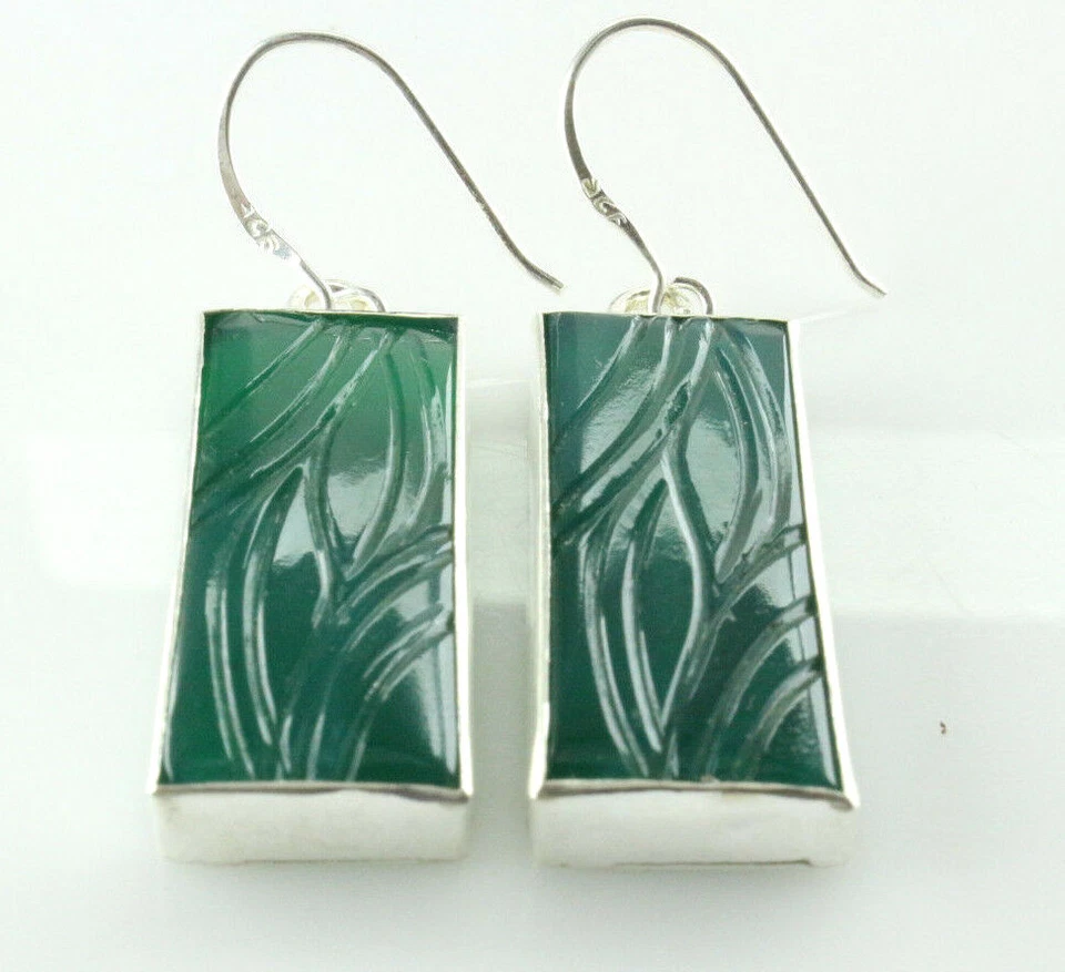 Pendiente de plata de piedras preciosas de forma de lujo con par emparejado t... - Imagen 3 de 4