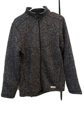 Avalanche Mens M Medium Gray Full Zip Thermal Fleece Sweatshirt Jacket CAM801