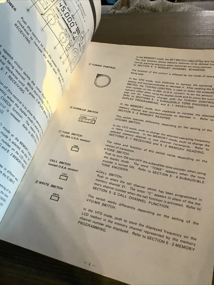 Icom IC-28A/E 144MHz FM Transceiver Instruction Manual Original - Image 4 of 4