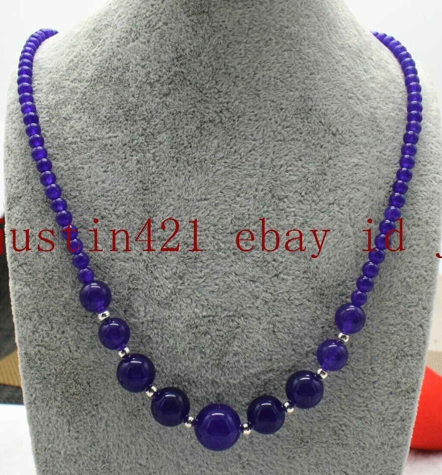 18" AAA Natural Blue Turquoise Beaded Necklace – 8mm Round Charm Strand, Nickel-Free