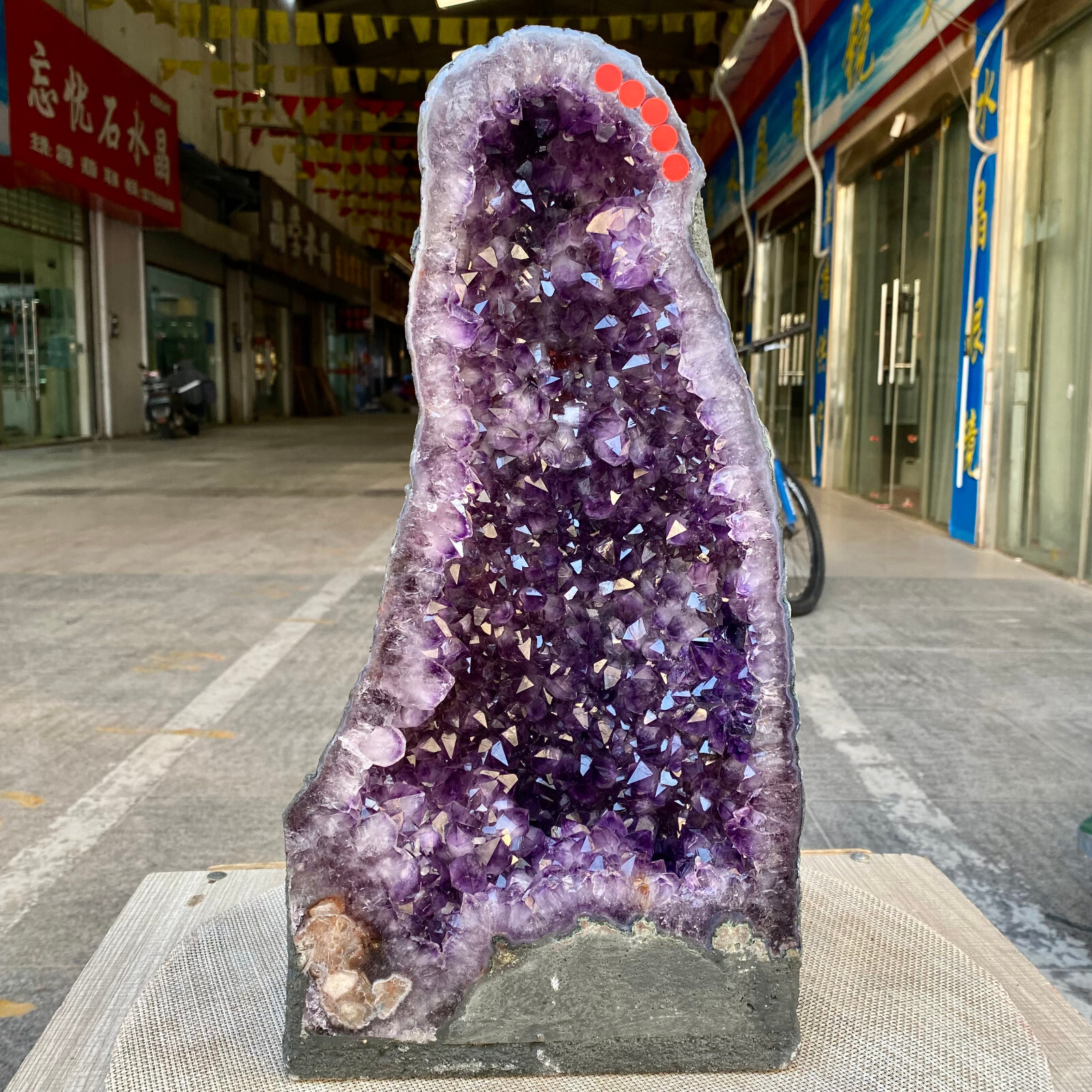 23.5LB Large natural purple crystal Cave Cathedral cluster specimen decoration -