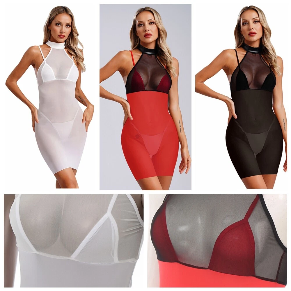 Body Donna Mini Abito Gonne Gioco di Ruolo San Valentino Club Wear Maglia Morbida