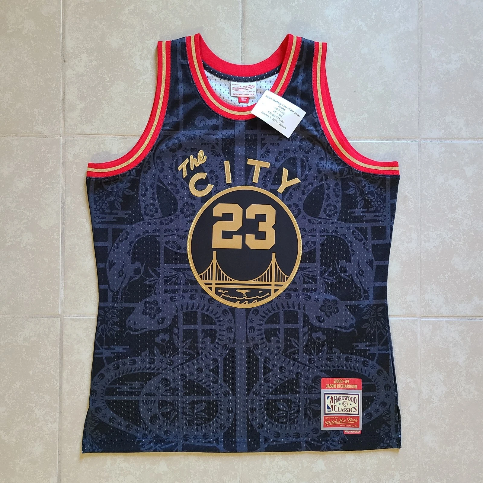 Sample Jason Richardson Golden State Warriors Year Of The Snake Jersey NWT