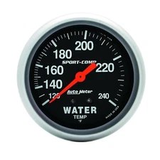 AutoMeter 3432 Sport-Comp Water Temp Gauge, 2-5/8 in., Mechanical