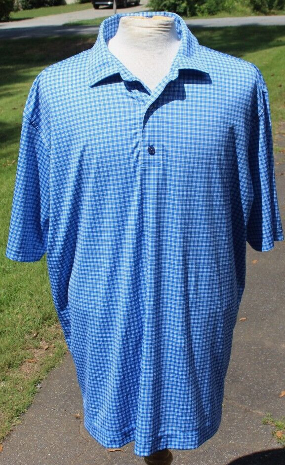 FOOTJOY Polyester & Spandex Polo Short Sleeve Shirt Pinetree GOLF CLUB Blue XXL View 2
