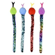 RI One Dozen 12" Sequin Plush Snake in 4 Unique Styles