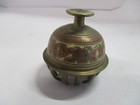 Vintage Brass Elephant Claw Bell with Some Red Enamel Decoration