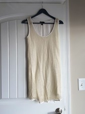 mango summer gold mini dress size xs