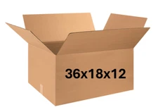36" x 18" x 12" CARDBOARD BOX - 200 lb - SINGLE BOX