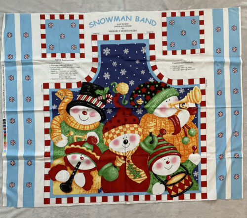 Snowman Band Apron Coasters Panel Kimberly Montgomery Marcus Brothers Textiles - Picture 1 of 1