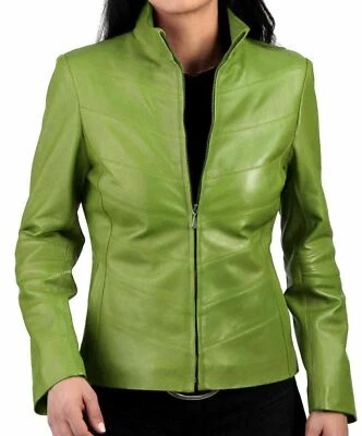 Hot! Designer Neu Damen Lederjacke Echtes Lammfell Slim Fit Modische Jacke - Bild 1 von 4