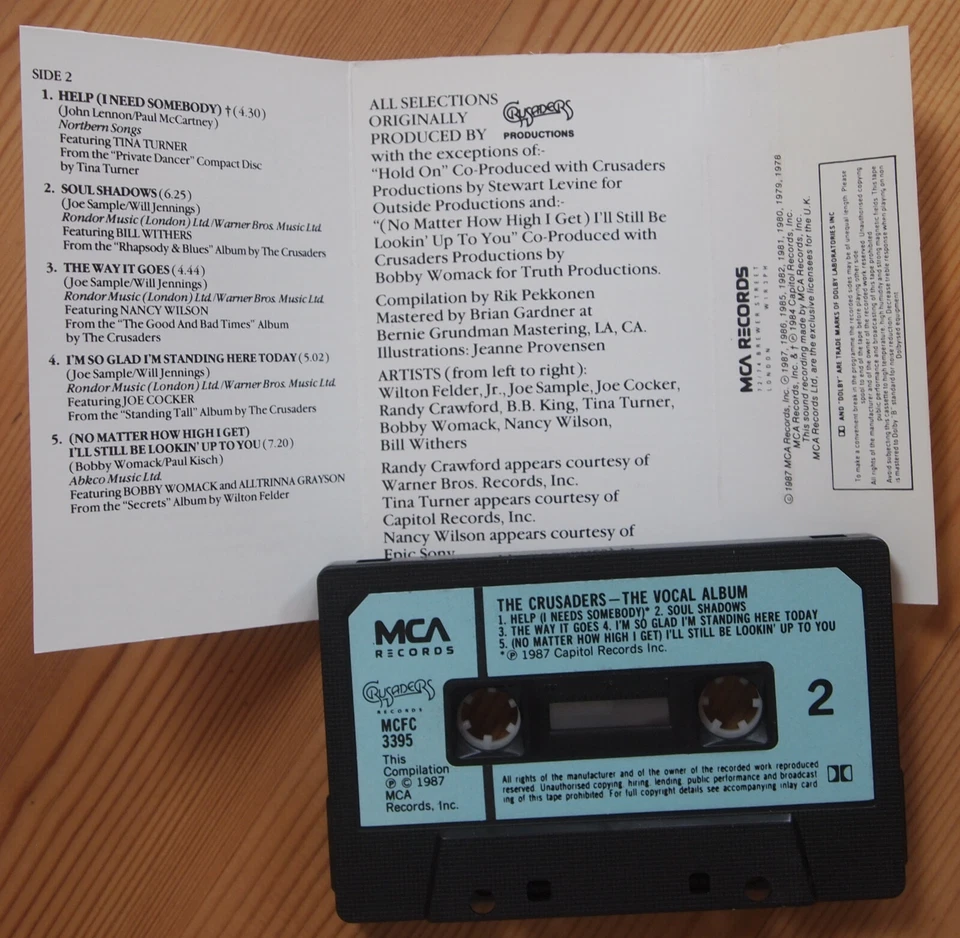 CRUSADERS - THE VOCAL ALBUM (MCA MCFC3395) 1987 UK CASSETTE TAPE EX CONDITION! Foto 3 de 3