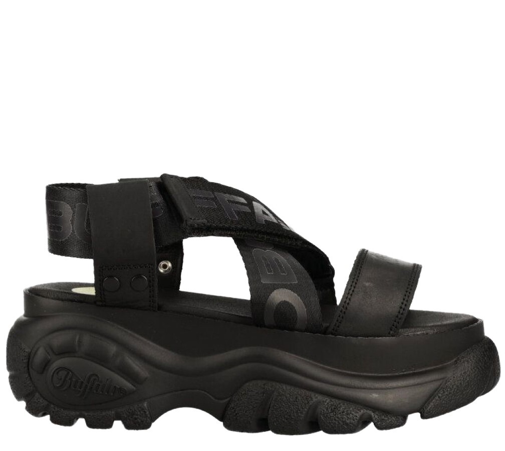 КЛАССИЧЕСКИЕ БОСОНОЖКИ BUFFALO LONDON НА МАССИВНОМ КАБЛУКЕ С ЛОГОТИПОМ SANDALEN DAMEN SCHUHE BN15333001