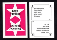 Scott Hamilton Olympic Figure Skater Vintage 1990 Parker Brothers Game Card 327B