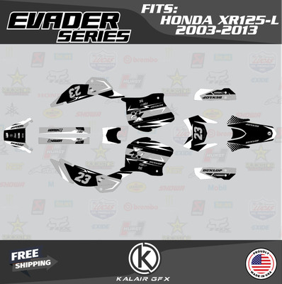 Graphics Decal Kit for Honda XR125L XR 125 (2003-2013)  Evader-White