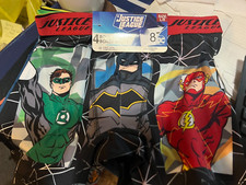 JUSTICE LEAGUE-------BOYS ATHLETIC BOXER BRIEFS ---4 PAIR-----SIZE L/8