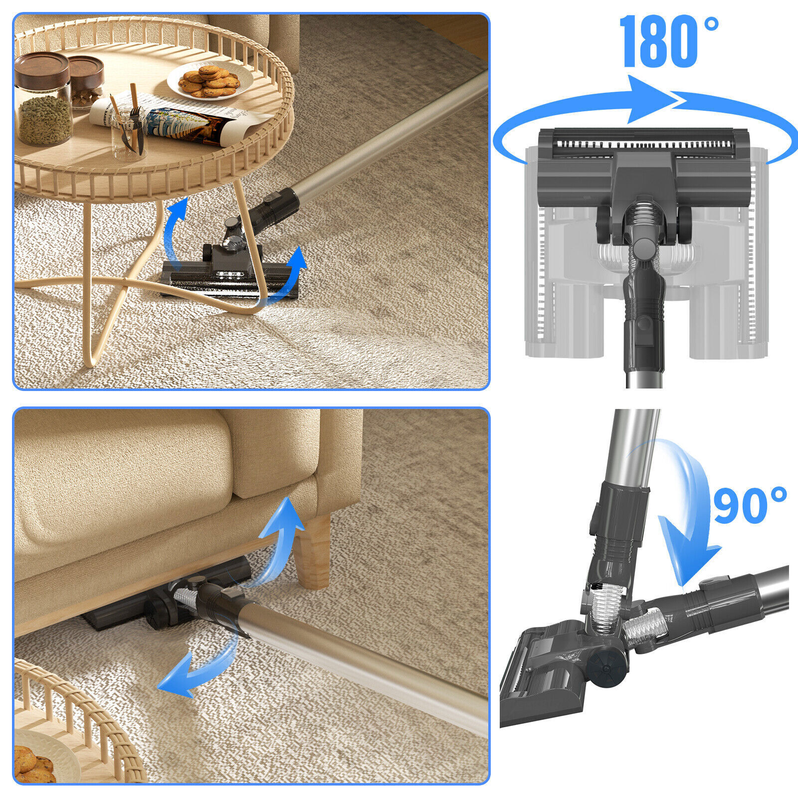 Wireless Vacuum Cleaner Upright Handheld Vaccum Power Suction