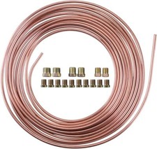 25 Ft. 3/16 OD Copper-Nickel Coated Alloy Brake Line Tubing Kit 3/16" X 25'