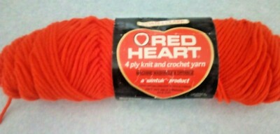 VTG Red Heart Yarn 3.0 oz / 99 GMS ~ ORANGE BLAZE #256 FAST FREE