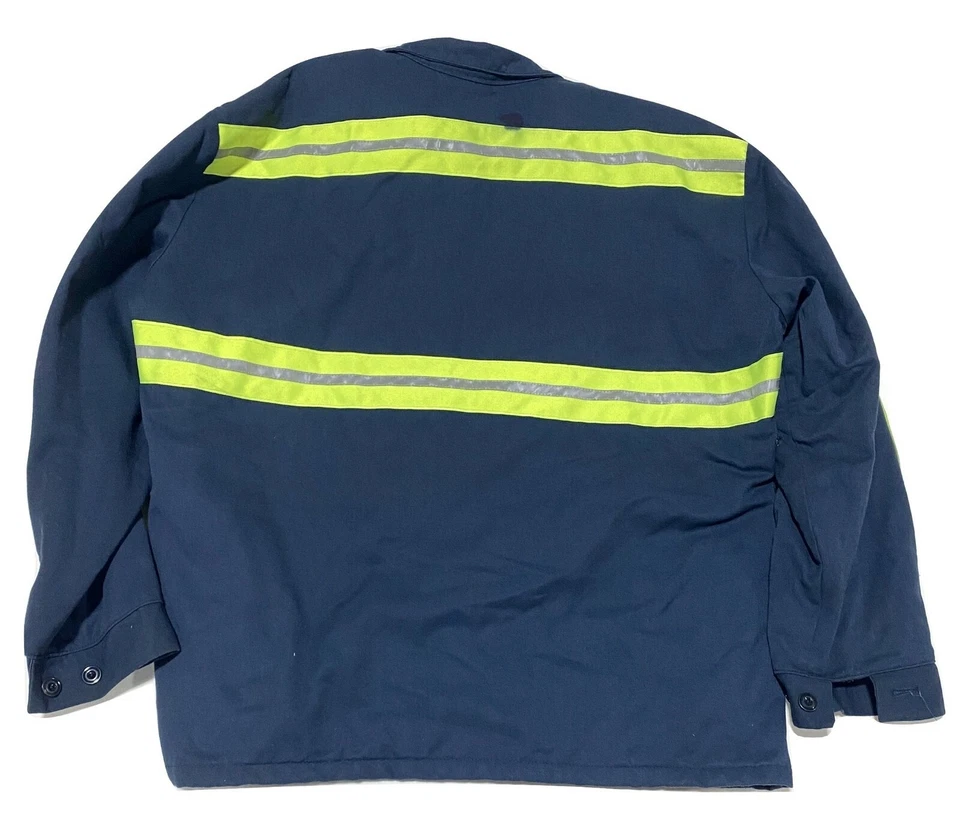 Reflective Insulated Panel Jacket Red Kap Hi Vis HV Visibility Used Work Coat - Image 3 of 4