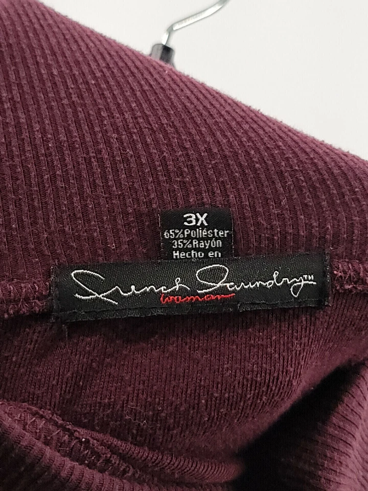 Sudadera con Capucha Pullover French Laundry Adulto Mujer Talla 3x Bolsillos Púrpura Sólido Foto 3 de 4