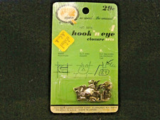 NEW  VINTAGE 1950's DYNO CORP. NO SEW HOOK n EYE CLOSURE SETS ITEM #179
