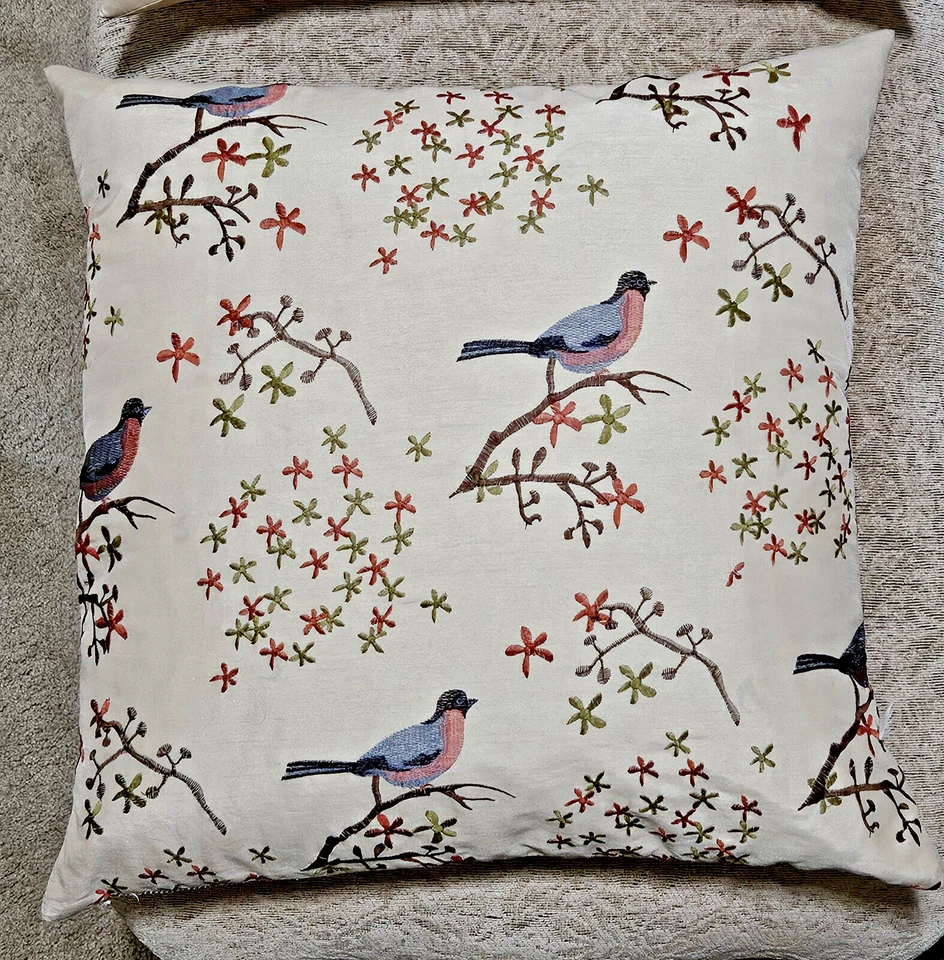 Travesseiros, 2 arremessos, decorativos, pena, todos os detalhes bordados pássaros quadrado, - Imagem 3 de 4