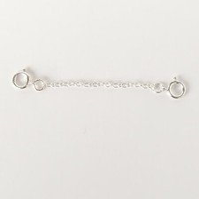 Sterling Silver Safety Chain / Extender Fine Trace - 2 Bolt Rings Clasps 1" - 6"