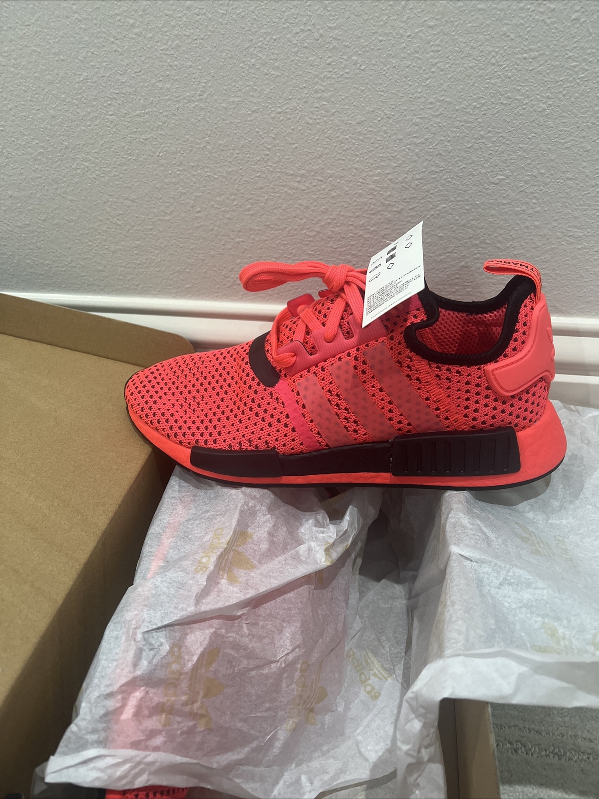 Size 9 - adidas NMD R1 Knit Signal Pink 
