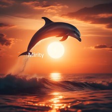 Digital Image Picture Photo Pic Wallpaper Background ART Wild Dolphin in Sunset