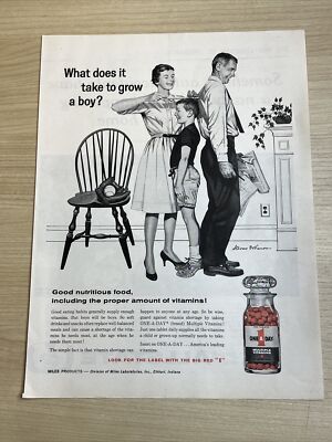 One 1 A Day Multiple Vitamins Family Boy 1961 Vintage Print Ad Lige Magazine