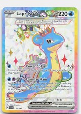 Lapras ex Ultra Rare SV07: Stellar Crown SCR Water Holofoil 158/142  NM