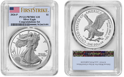 #ad 2026 P Congratulations Set Silver Eagle Proof PCGS PR70DCAM First Strike Flag $529.99