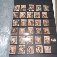 Attic Find - 155 Penny Red Very Early Stamps Good Condition in small old album  