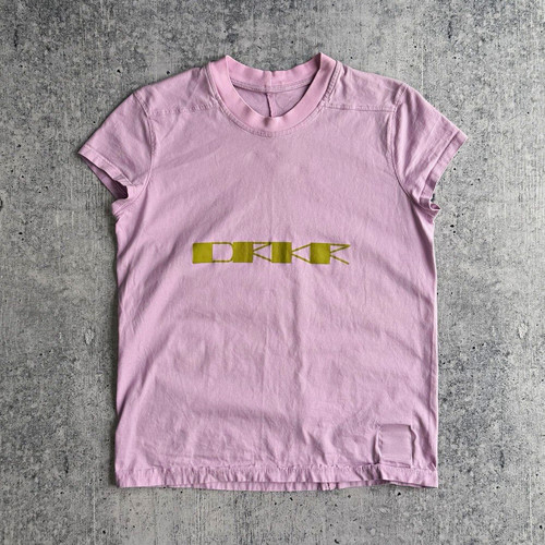 Rick Owens, Rick Owen’s DRKSHDW Womens Logo Crew Neck Pink Cotton T-Shirt Size S