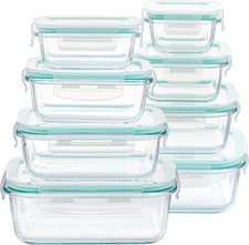 Vtopmart 8 Pack Glass Food Storage Containers with Airtight Lids, Glass Meal Pre