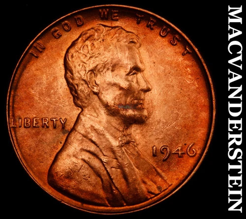 1946 Lincoln Wheat Cent- Red- Choice Gem Brilliant Uncirculated Luster #J3243