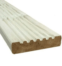 Deck Boards Softwood Green Treated Smooth/ Grooved on Reverse 28x120mm 4@ 3.6m 