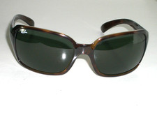 LADIES RAY BAN ITALY RB4068 STUNNING SLEEK TORTOISE G15 WRAP SUNGLASSES w/CASE