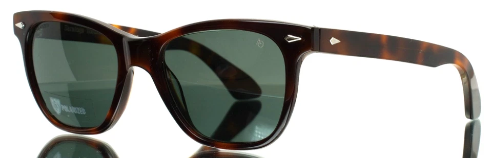 Gafas de sol polarizadas cuadradas AMERICAN OPTICAL Saratoga Tortoise para hombre 52-19-145 Foto 2 de 4