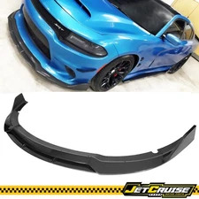 Fits 15-23 Dodge Charger SRT R/T GT V2 Carbon Look Front Bumper Lip Splitter ABS