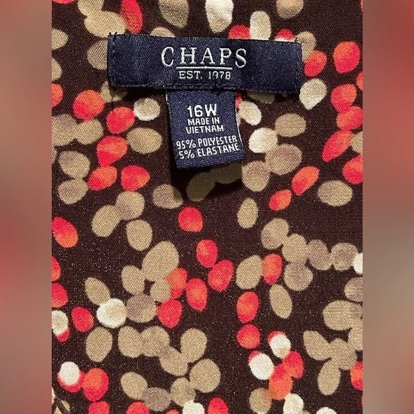 Vestido de lunares coloridos Chaps talla 16 W Foto 4 de 4