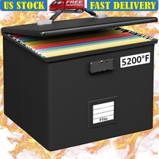 Fireproof Water Resistant File Box W/ Lock Portable Document Organizer Storage